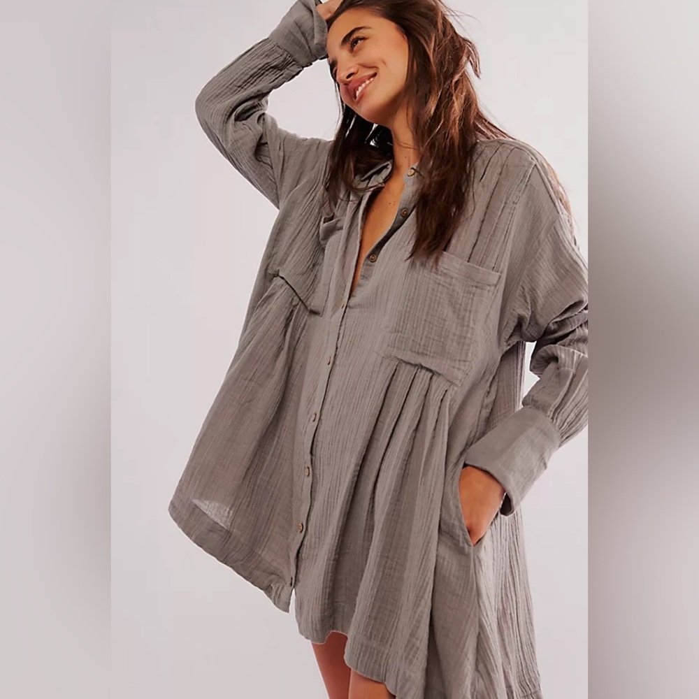 Free People Sage Green Voyager Tunic